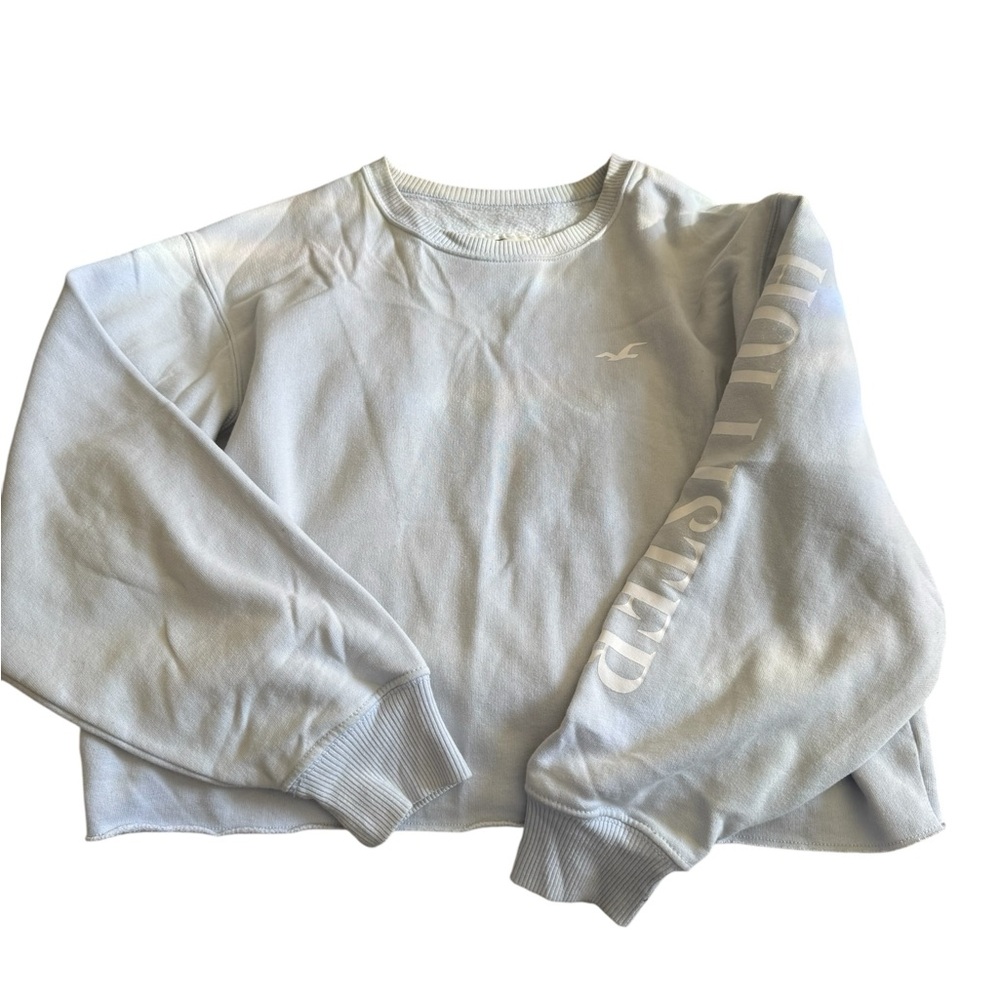 Hollister Pale Blue Logo Crew Sweatshirt M